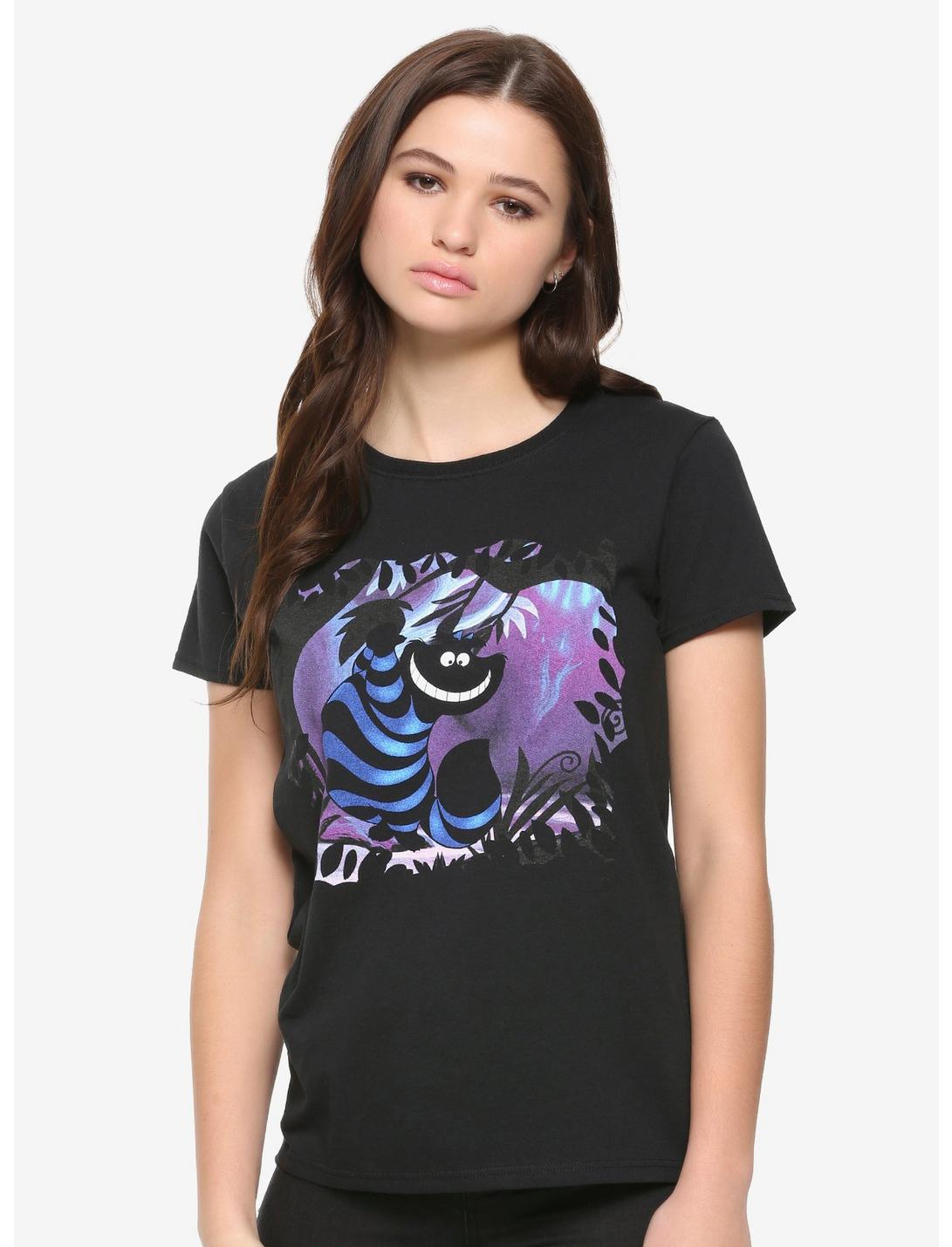 Disney Alice In Wonderland Cheshire Cat Silhouette Girls T-Shirt, BLUE, hi-res