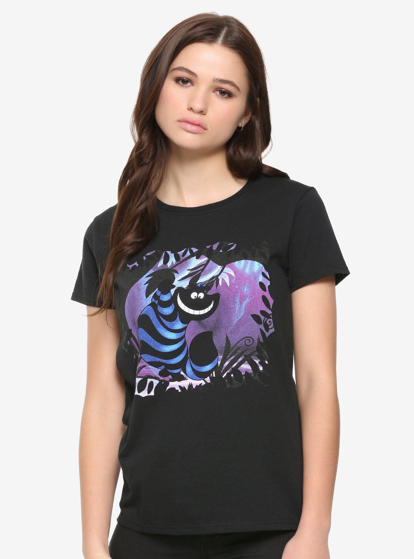 Disney Alice In Wonderland Cheshire Cat Silhouette Girls T-Shirt, BLUE, hi-res