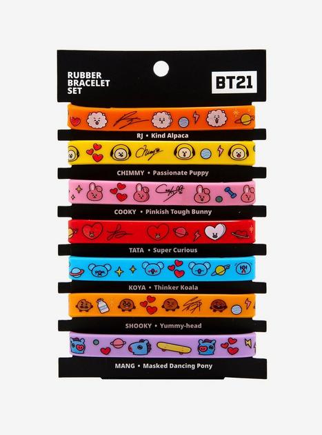 BT21 Characters Rubber Bracelet Set | Hot Topic