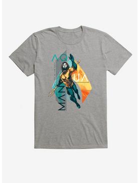 DC Comics Aquaman and Logo T-Shirt, HEATHER GREY, hi-res