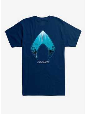 DC Comics Aquaman Icon Sea Background T-Shirt, , hi-res
