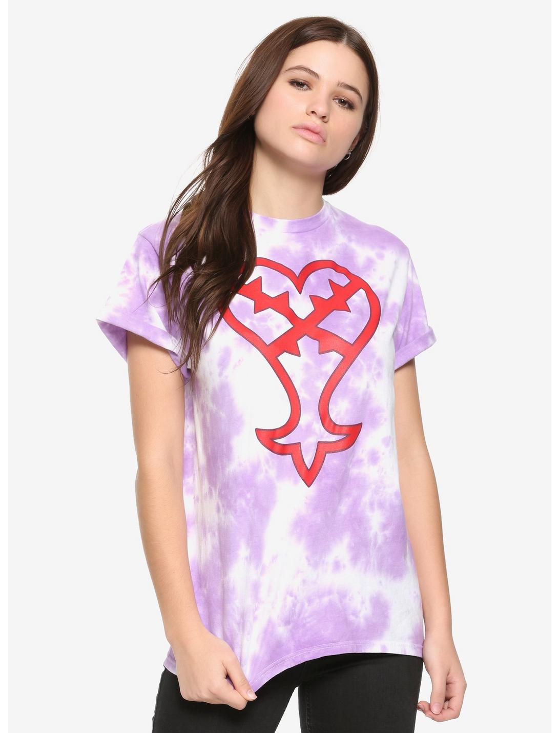 Disney Kingdom Hearts Heartless Tie-Dye Girls T-Shirt, RED, hi-res