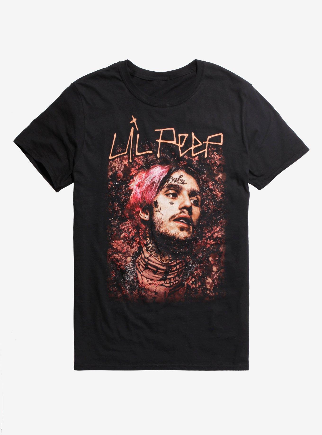 Lil Peep Floral Portrait T Shirt