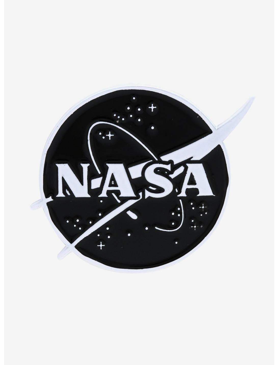 NASA Black & White Logo Enamel Pin, , hi-res