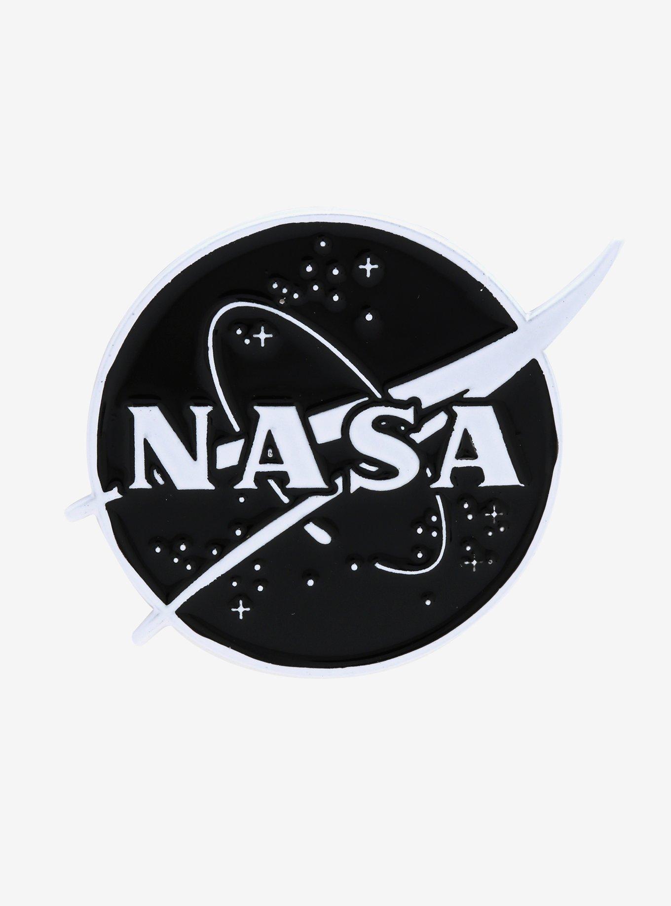 NASA Black & White Logo Enamel Pin, , hi-res