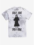 Grim Reaper Shrug 50% IDK 50% IDC Tie-Dye T-Shirt, BLACK, hi-res
