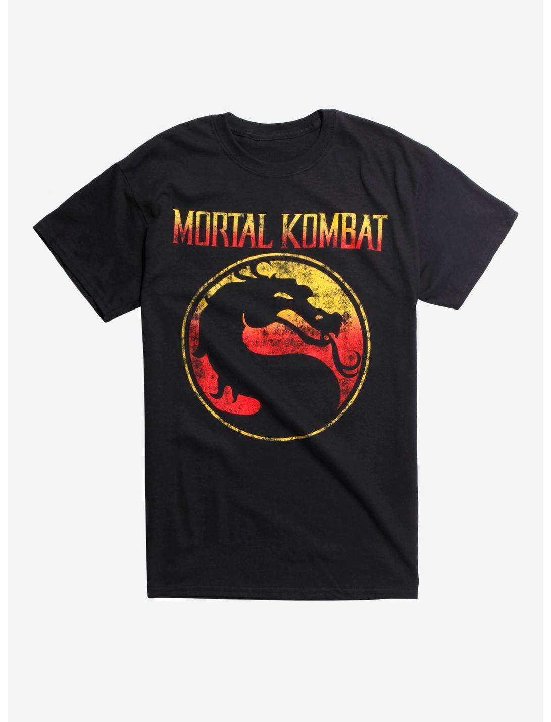 Mortal Kombat Vintage Logo T-Shirt, ORANGE, hi-res