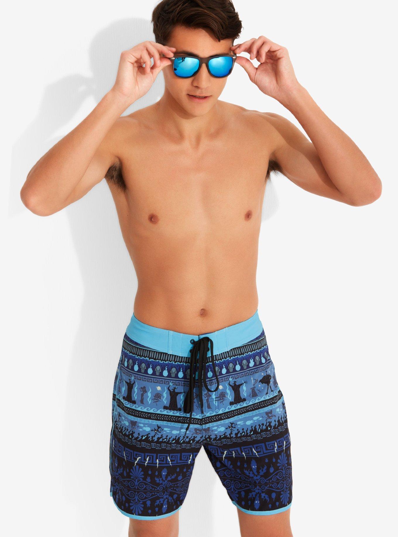 Disney Hercules Hades Print Swim Trunks, BLUE, hi-res