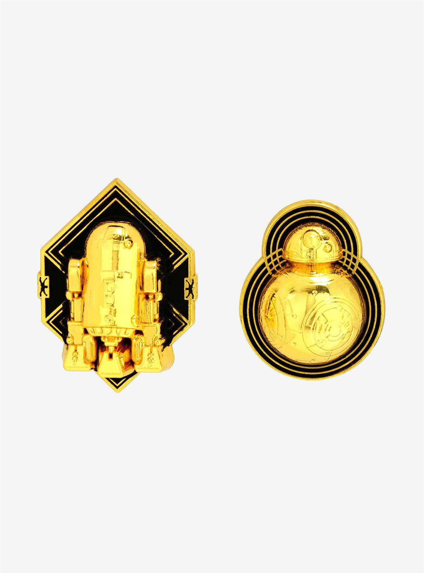 Star Wars Gold R2-D2 & BB-8 Enamel Pin Set, , hi-res