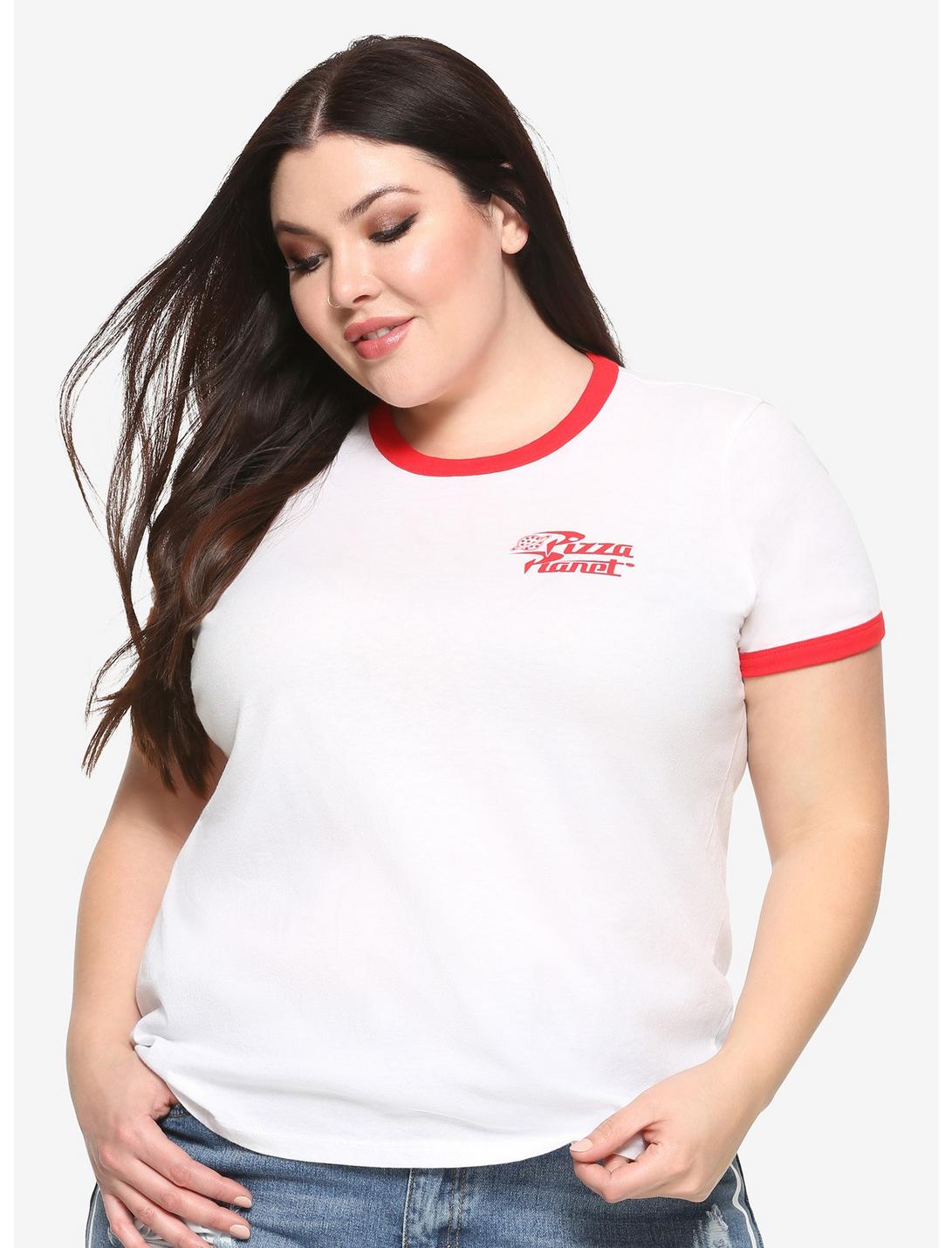 Disney Pixar Toy Story Pizza Planet Girls Ringer T-Shirt Plus Size, RED, hi-res