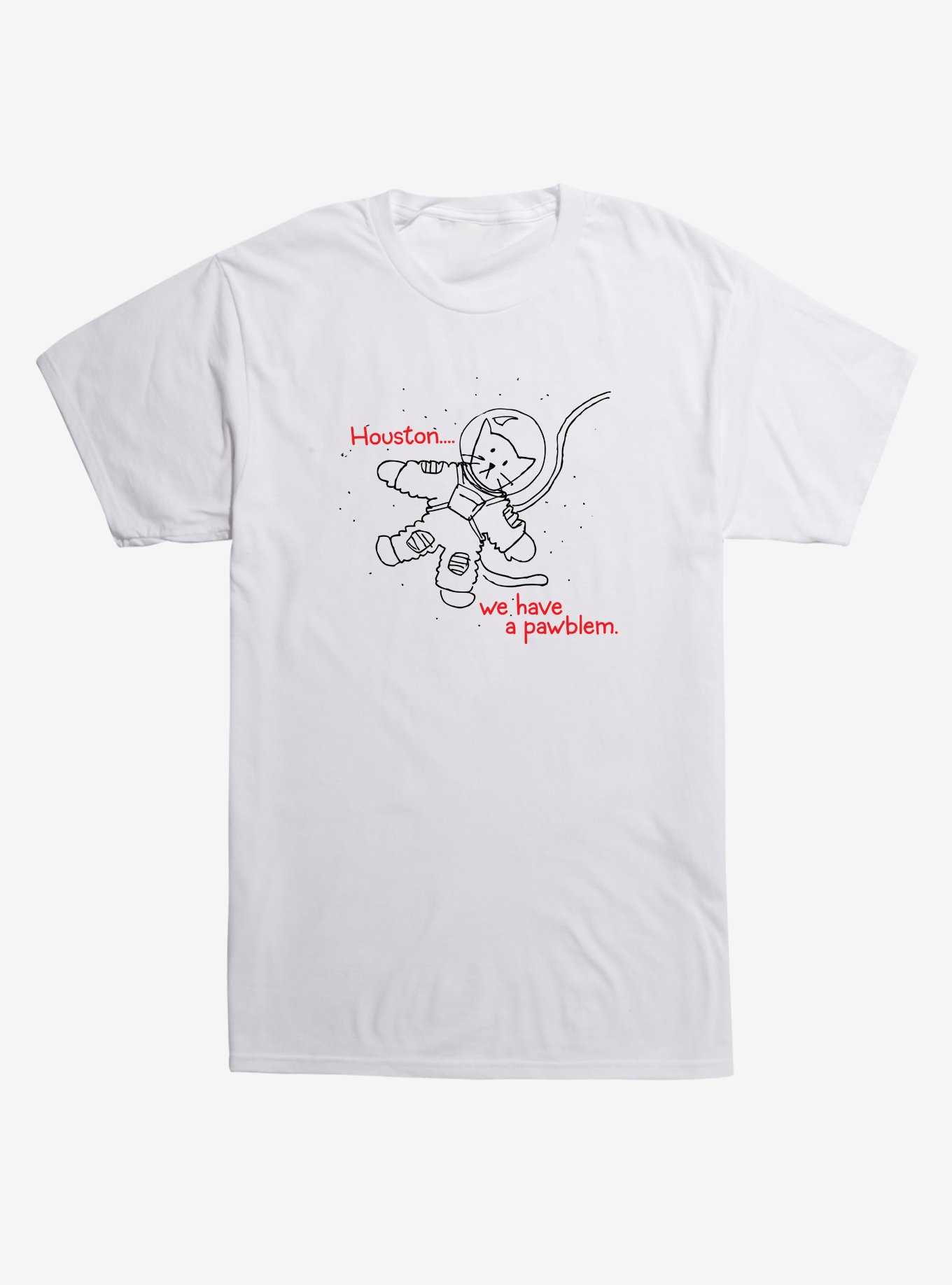 Houston We Have a Pawblem Cat T-Shirt, , hi-res