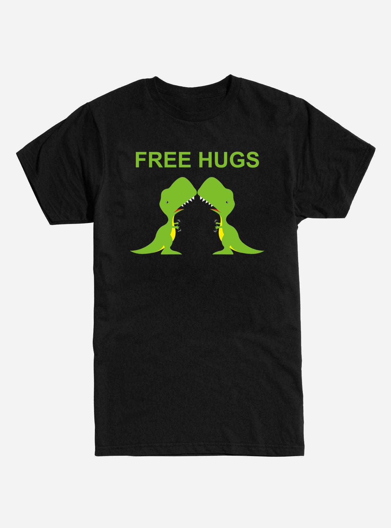 Free Hugs Dinosaur T-Shirt - BLACK | Hot Topic