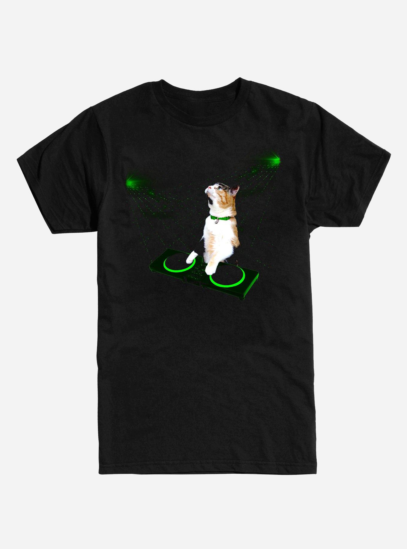 DJ Cat T-Shirt, BLACK, hi-res