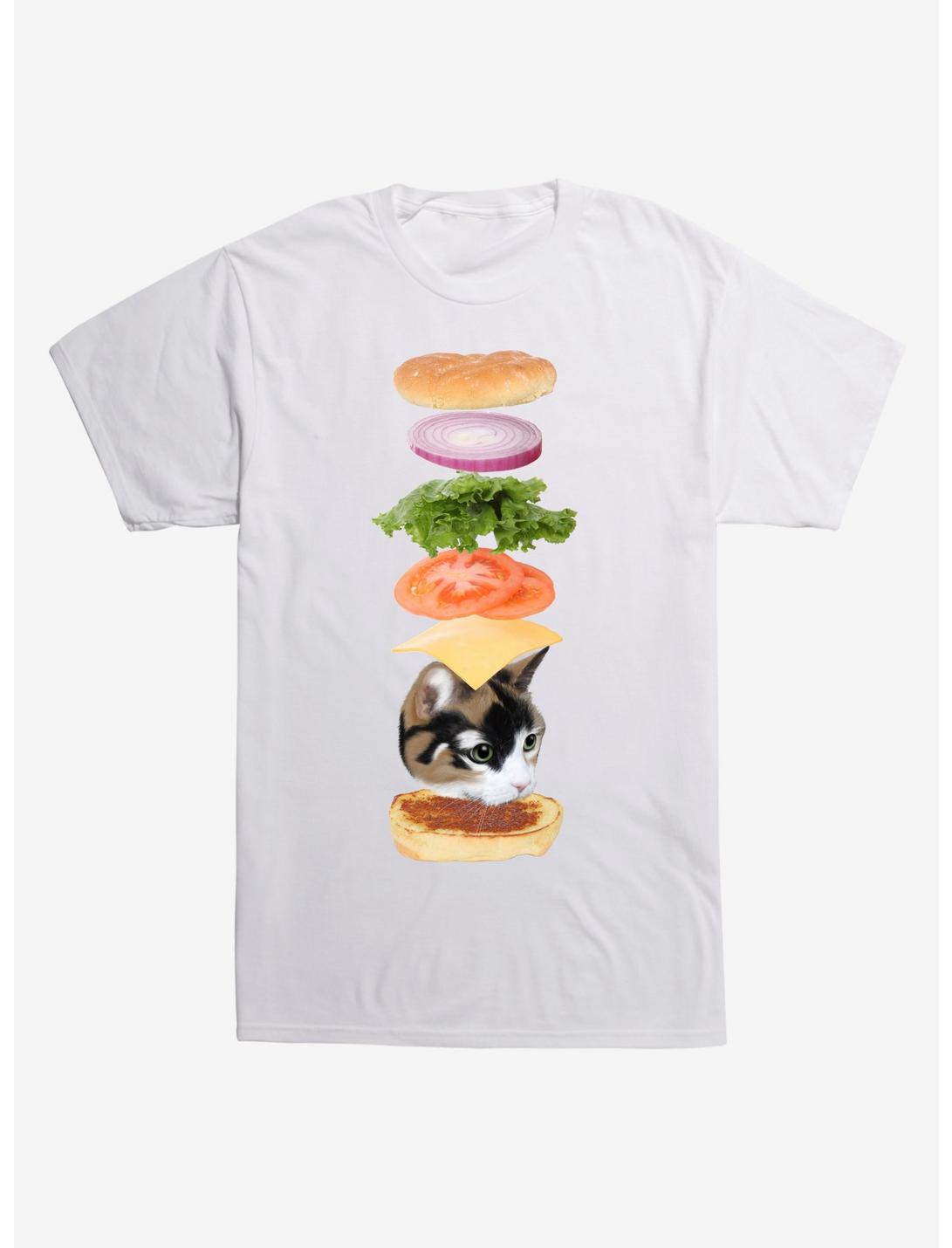 Cat Burger T-Shirt, WHITE, hi-res