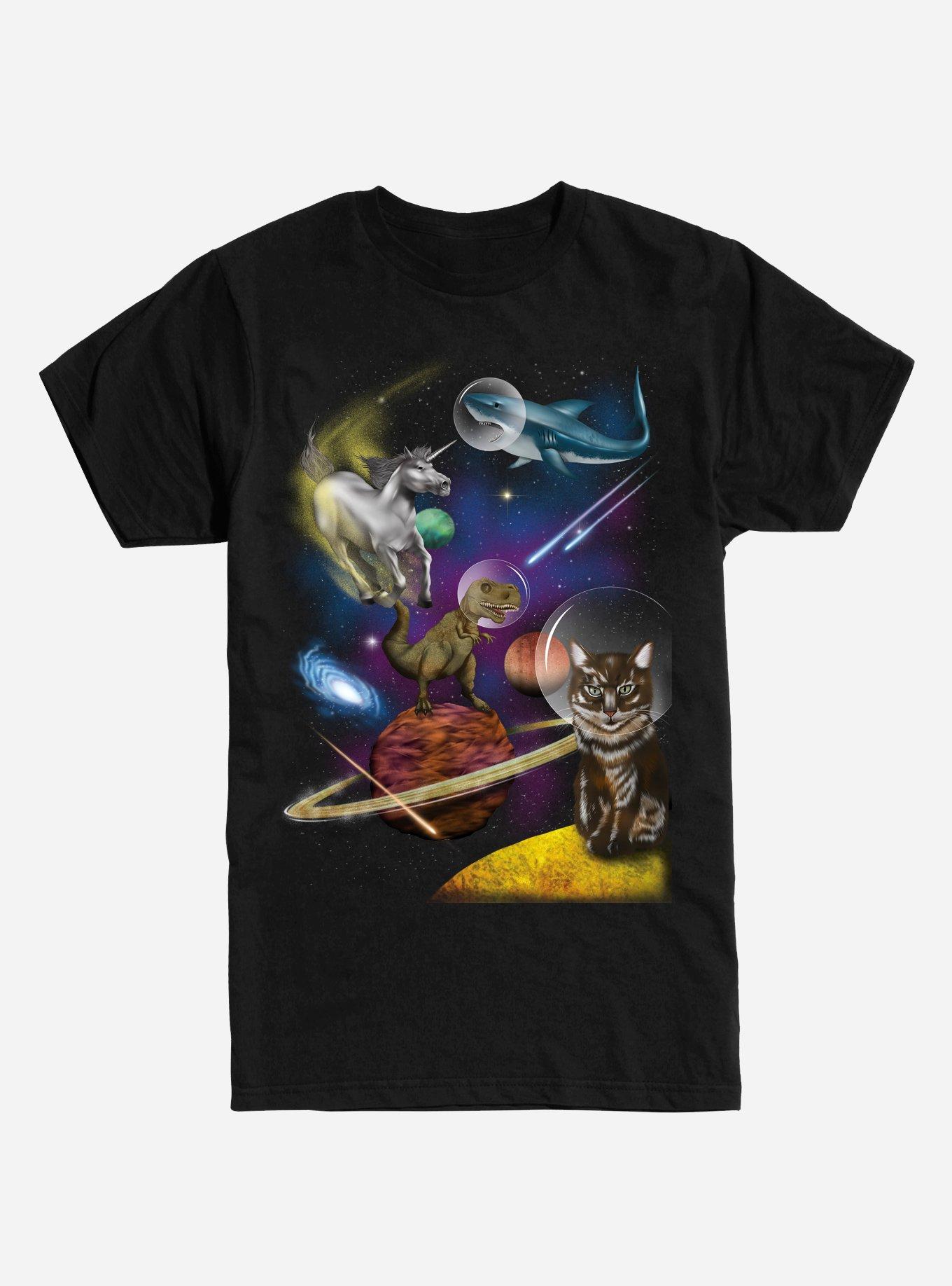 Space Oddysey Animals T-Shirt, BLACK, hi-res