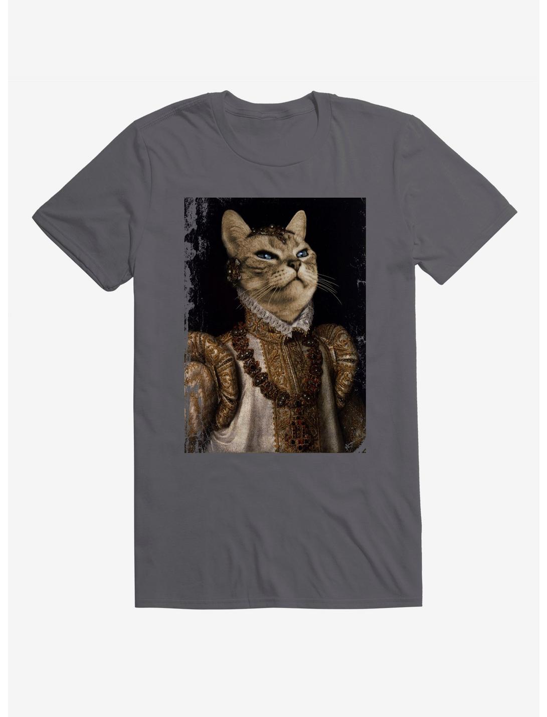 Victorian Cat T-Shirt, CHARCOAL, hi-res
