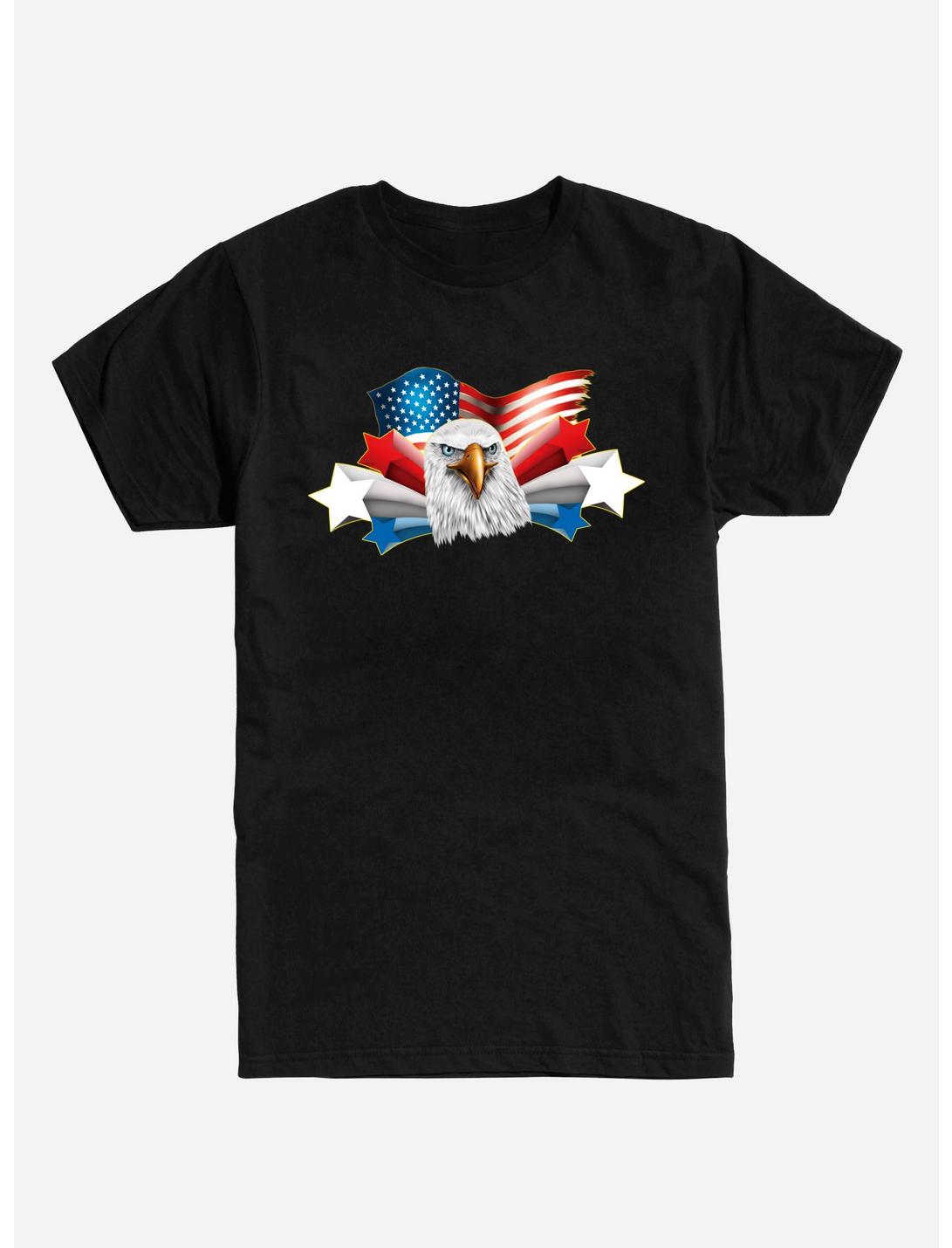 American Flag Eagle T-Shirt, BLACK, hi-res