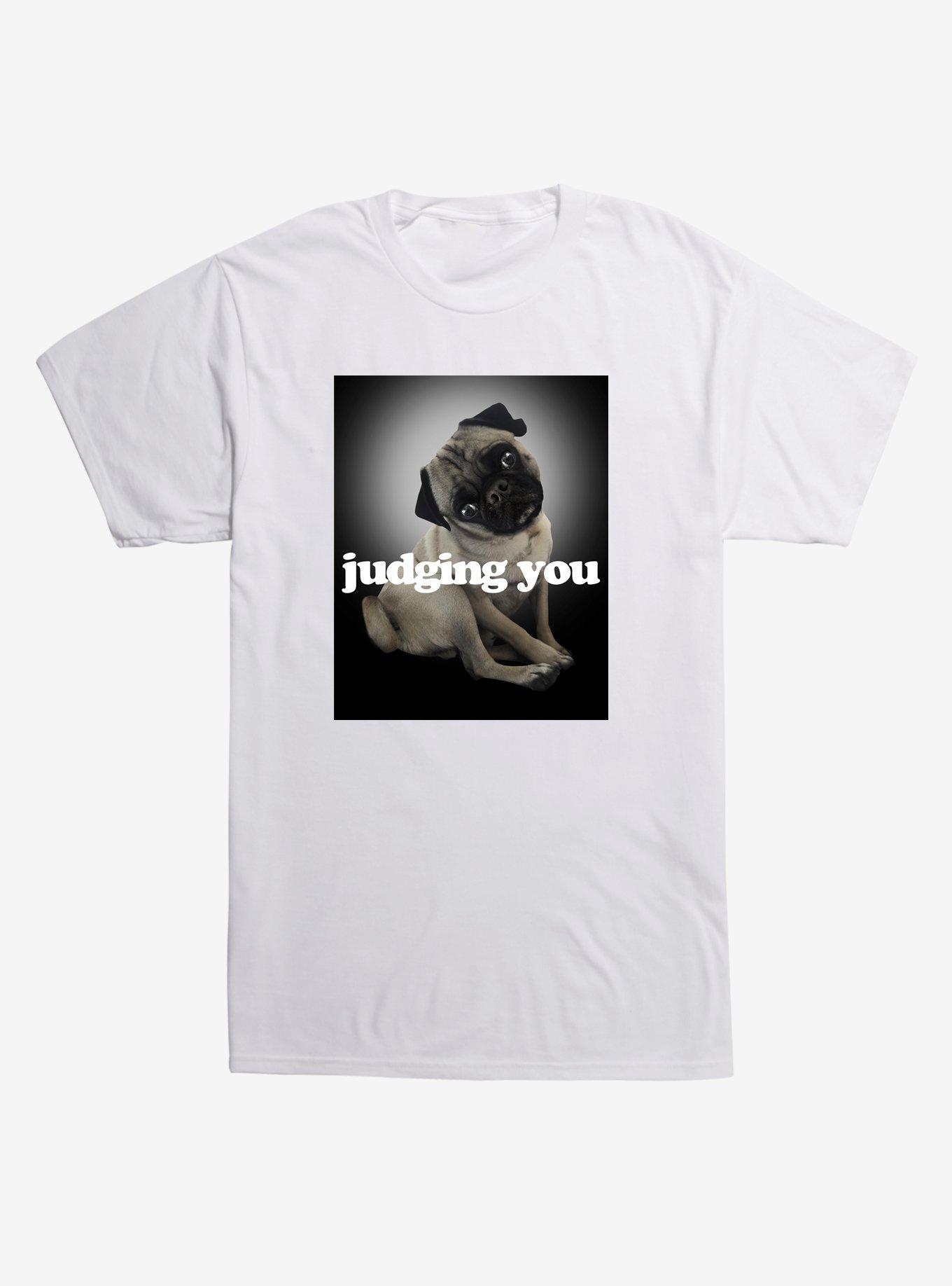 Judging You Pug T-Shirt, WHITE, hi-res