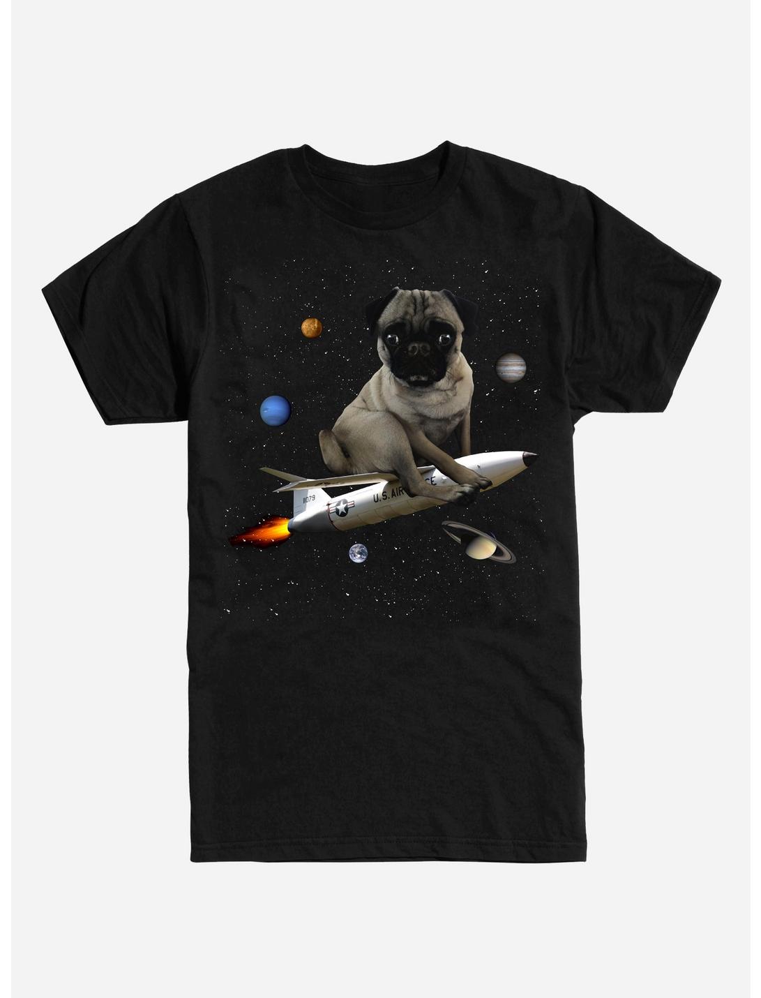 Rocket Pug T-Shirt, BLACK, hi-res