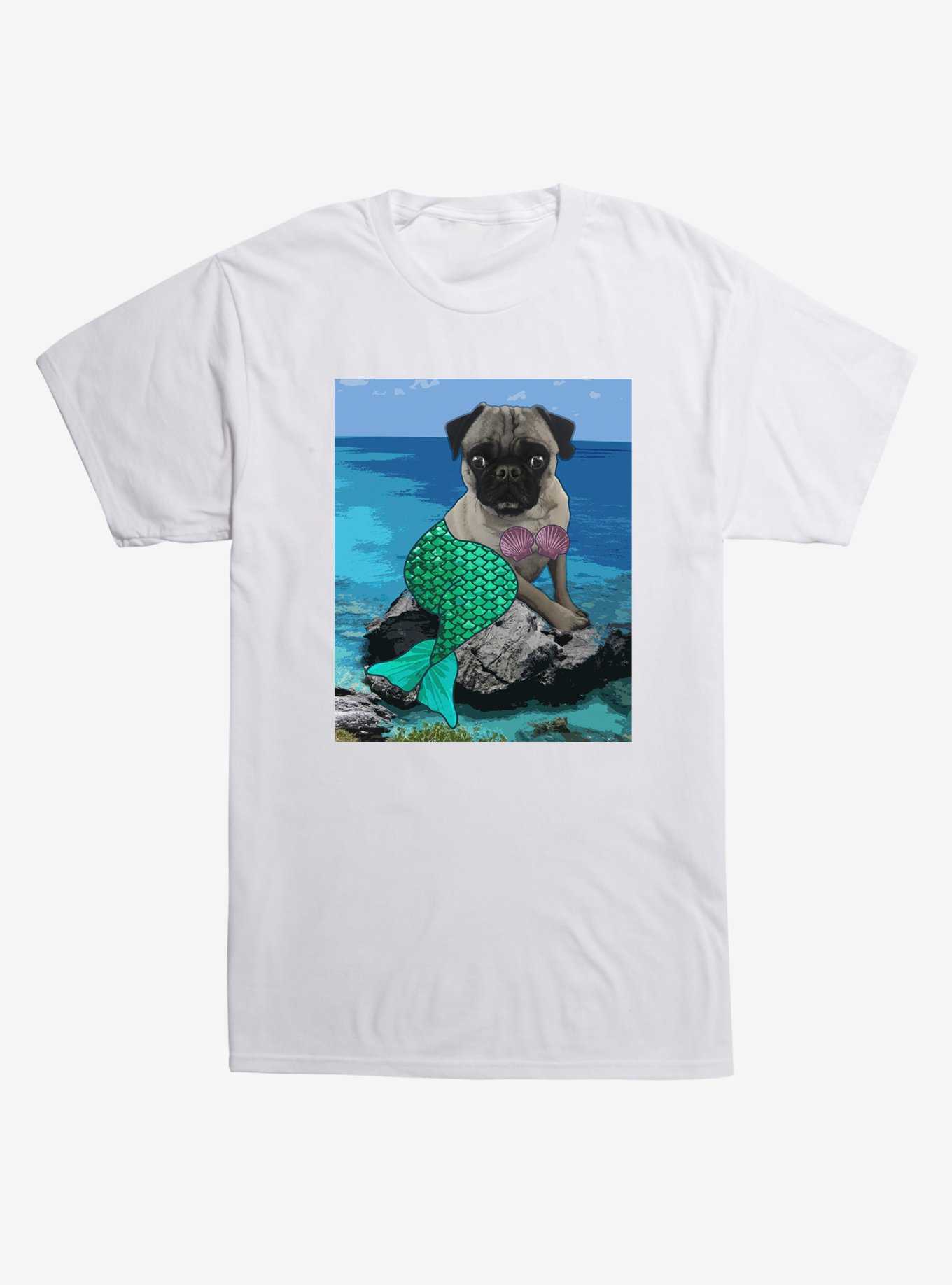 Mermaid Pug Painting T-Shirt, , hi-res