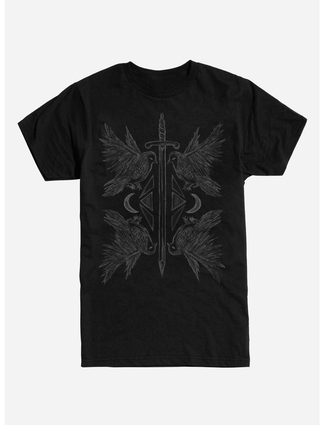 Raven and Sword T-Shirt, BLACK, hi-res