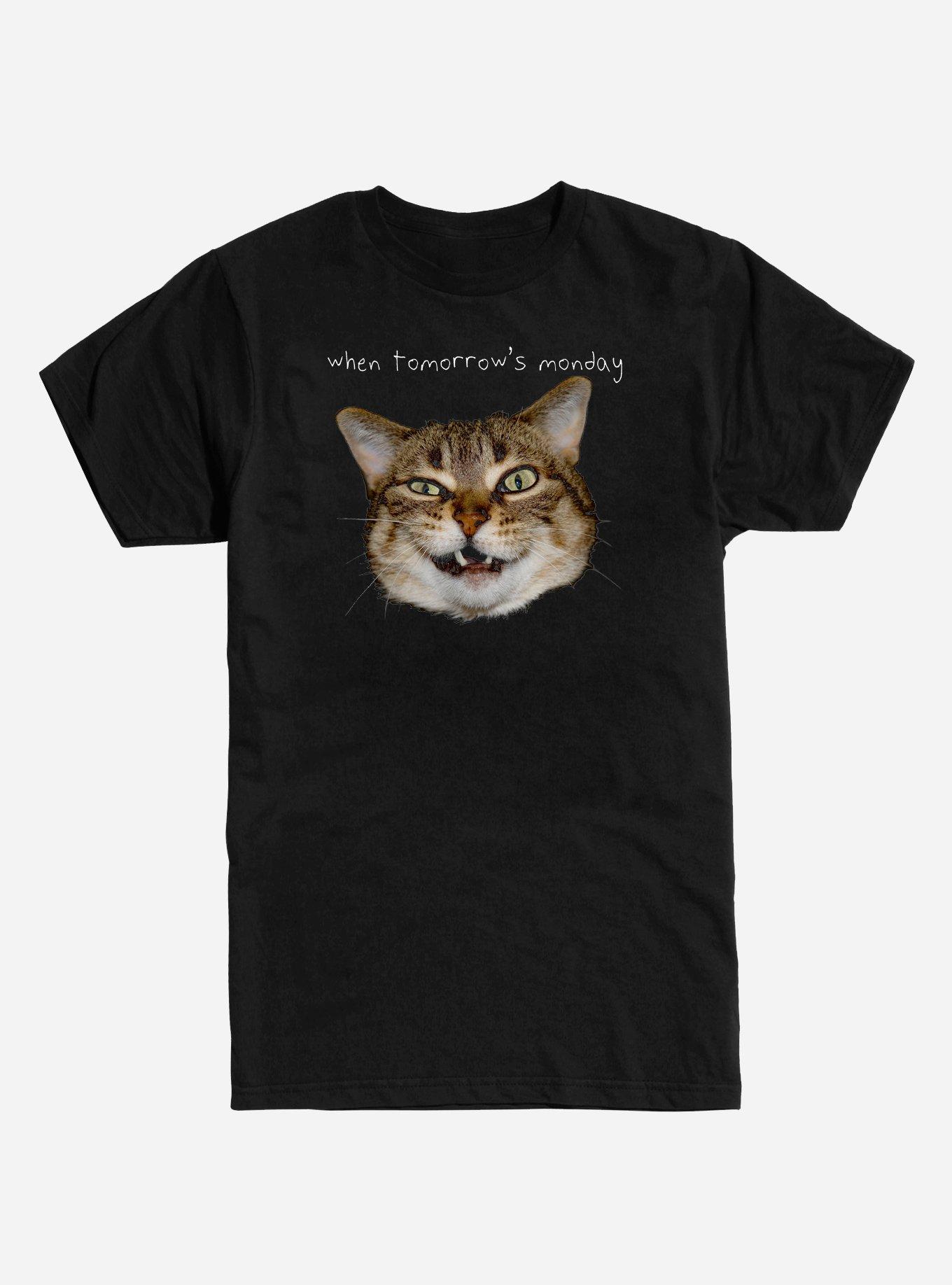 Tomorrow's Monday Cat T-Shirt - BLACK | Hot Topic