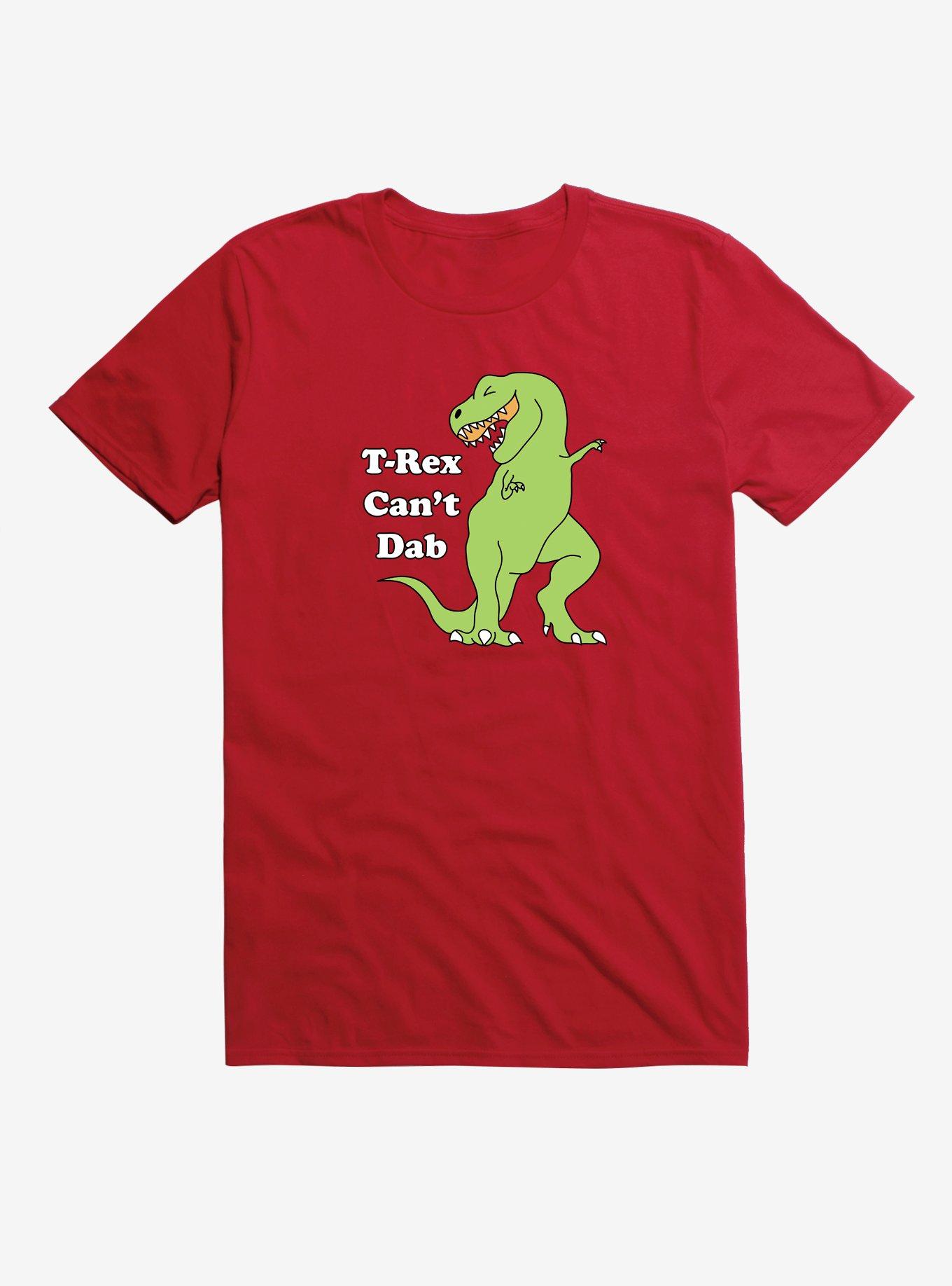 T-Rex Can't Dab T-Shirt, RED, hi-res