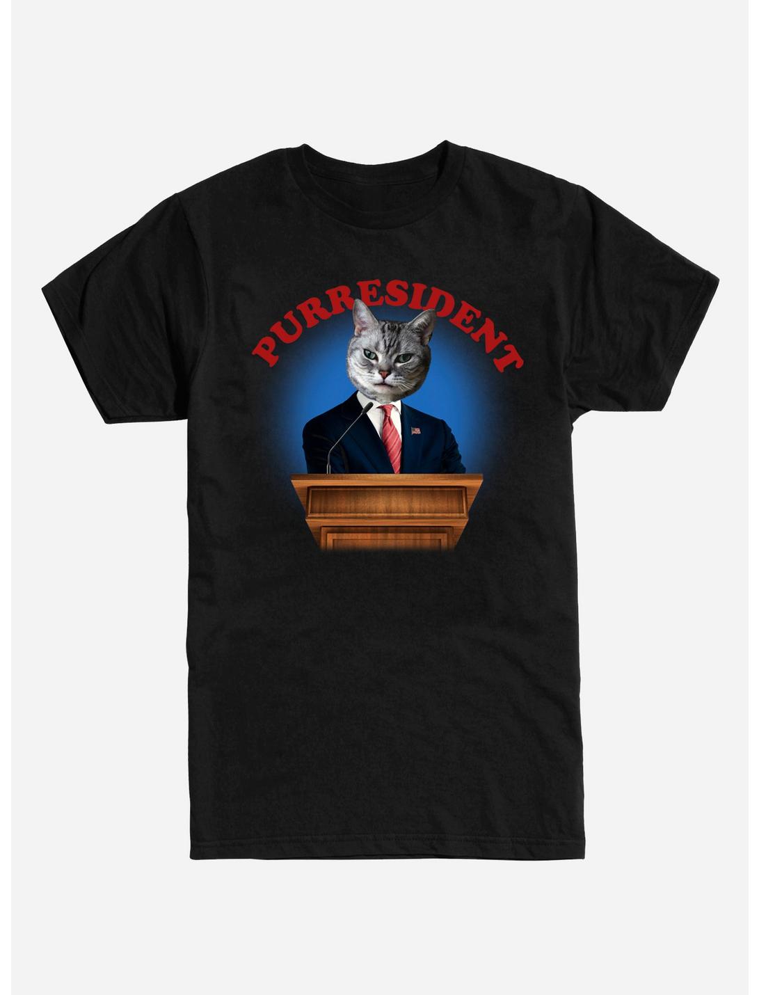 Purresident Cat T-Shirt, BLACK, hi-res