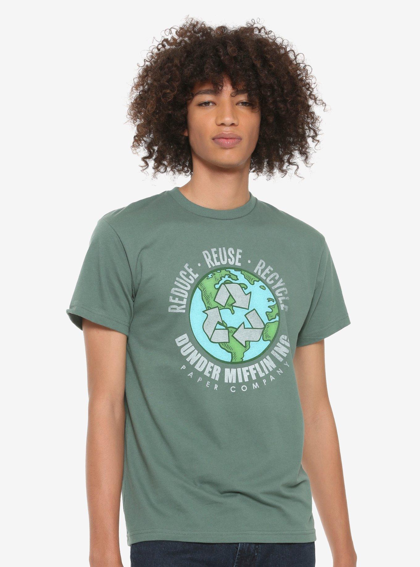 The Office Dunder Mifflin Reduce Reuse Recycle T-Shirt - BoxLunch Exclusive, GREEN, hi-res