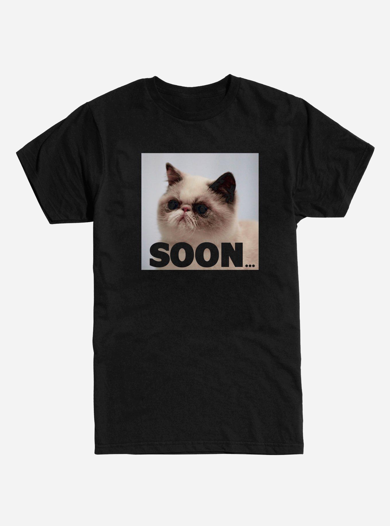Soon Cat T-Shirt, BLACK, hi-res