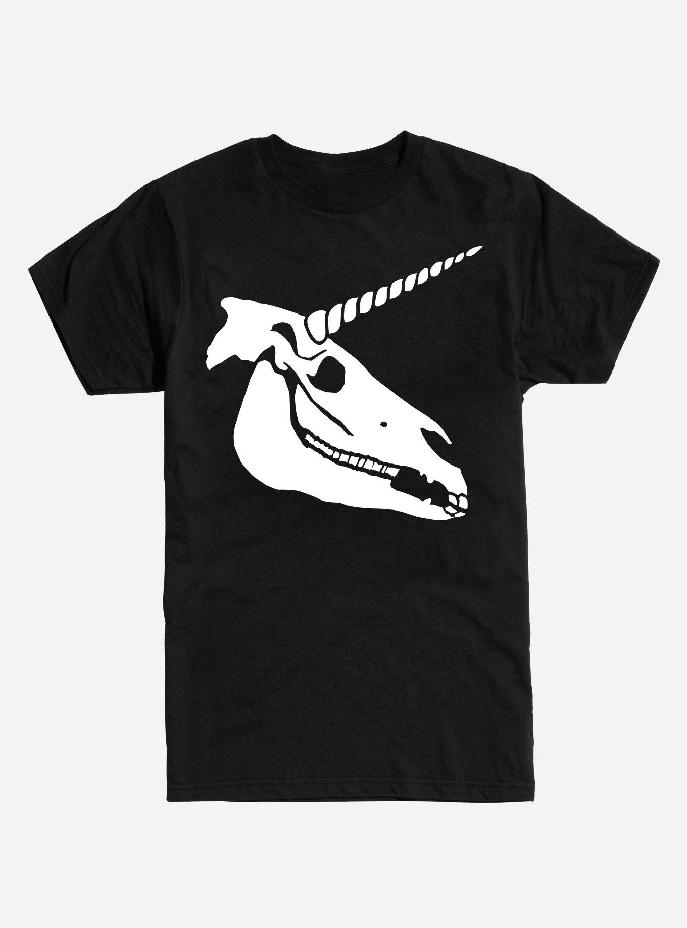 Unicorn Skull T-Shirt, BLACK, hi-res