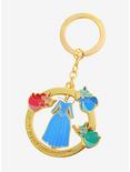 Loungefly Disney Sleeping Beauty Pink & Blue Dress Spinning Keychain - BoxLunch Exclusive, , hi-res