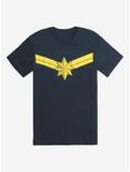 Marvel Captain Marvel Logo Navy T-Shirt Hot Topic Exclusive, WHITE, hi-res
