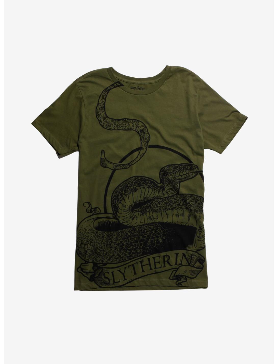 Harry Potter Slytherin Belt Print T-Shirt, ARMY GREEN, hi-res