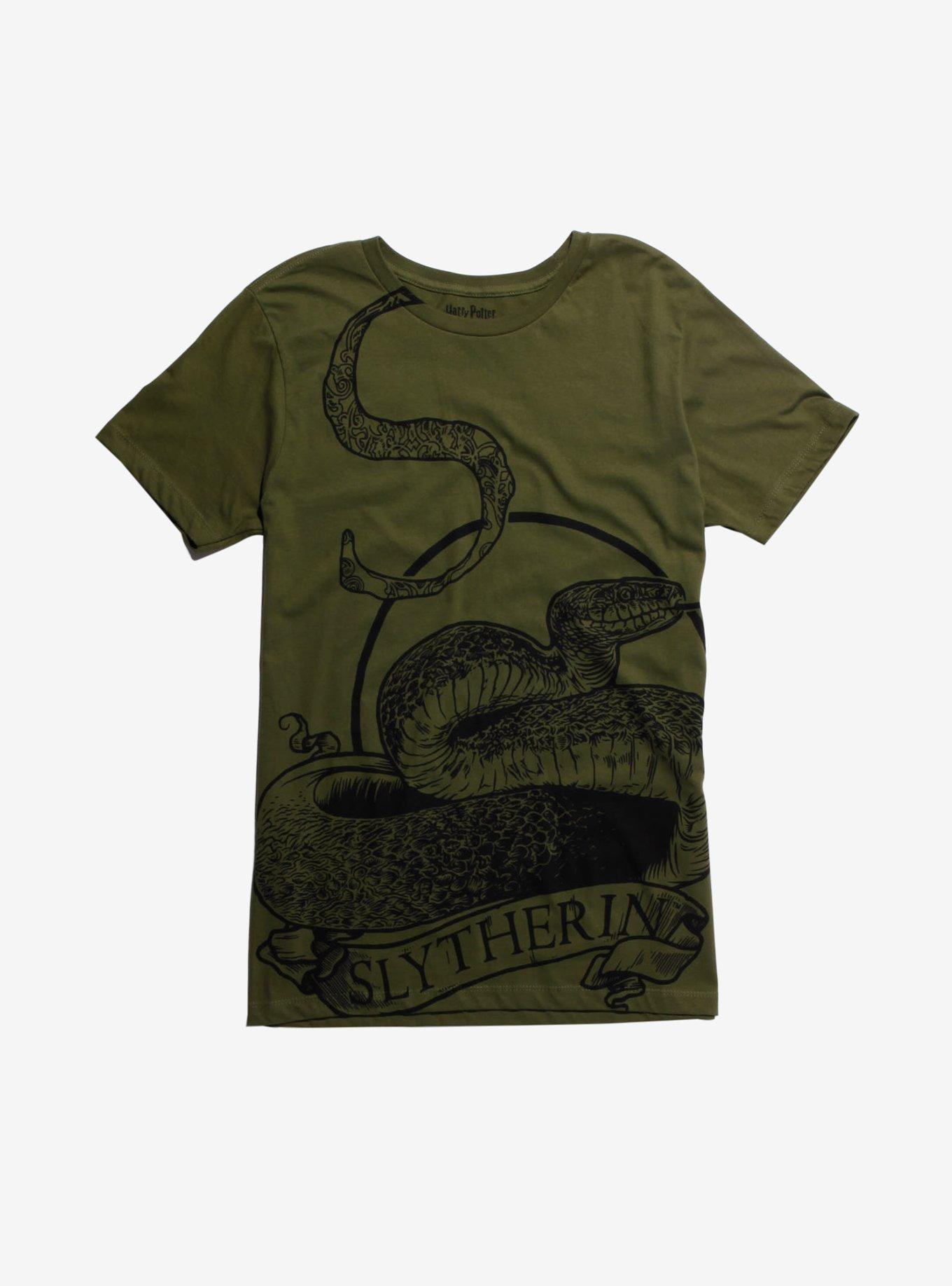 Harry Potter Slytherin Belt Print T-Shirt, ARMY GREEN, hi-res