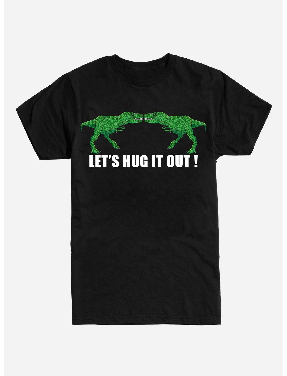 Let's Hug It Out Dinosaur T-Shirt, BLACK, hi-res