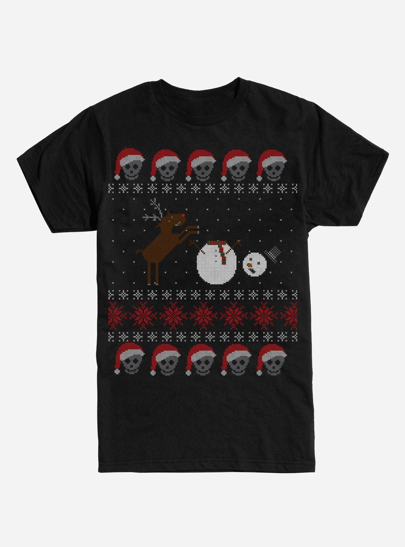 Ugly Dark Christmas Sweater T-Shirt, BLACK, hi-res