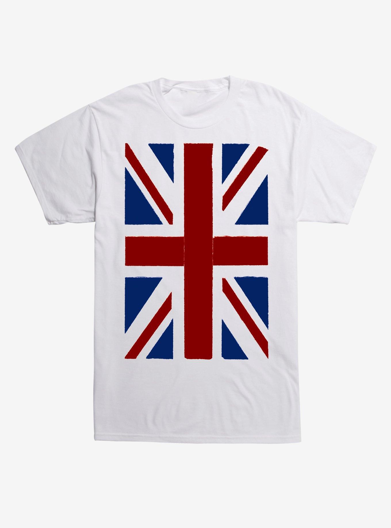 Vertical British Flag T-Shirt - WHITE | Hot Topic