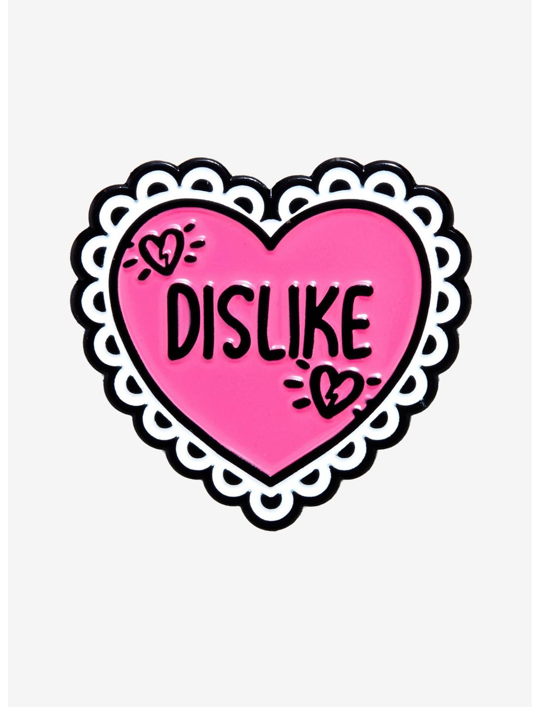 Dislike Heart Enamel Pin, , hi-res