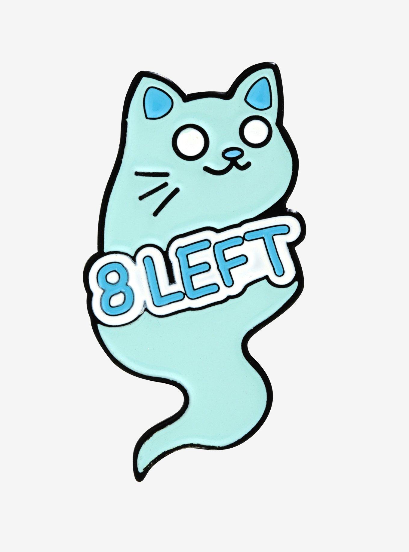 Cat Ghost 8 Lives Enamel Pin, , hi-res