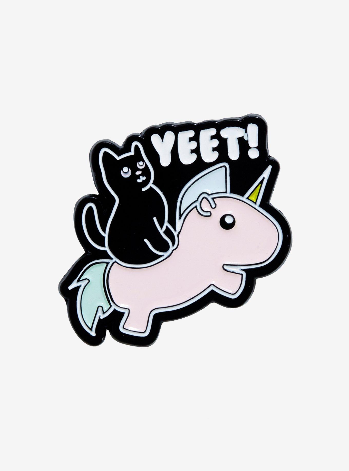 Yeet Cat Unicorn Enamel Pin, , hi-res