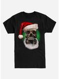 Santa Skull T-Shirt, BLACK, hi-res