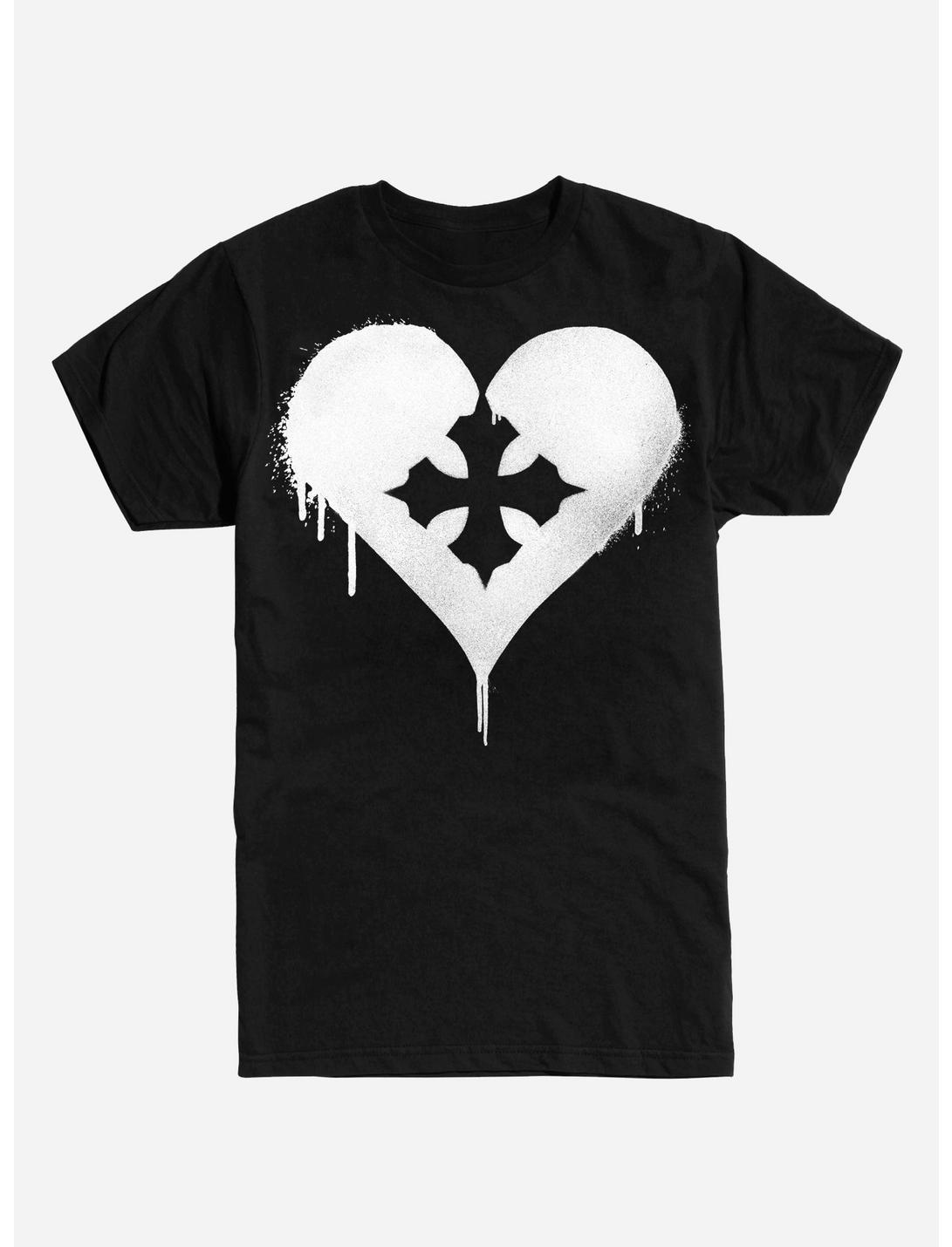 Heart Cross T-Shirt, BLACK, hi-res