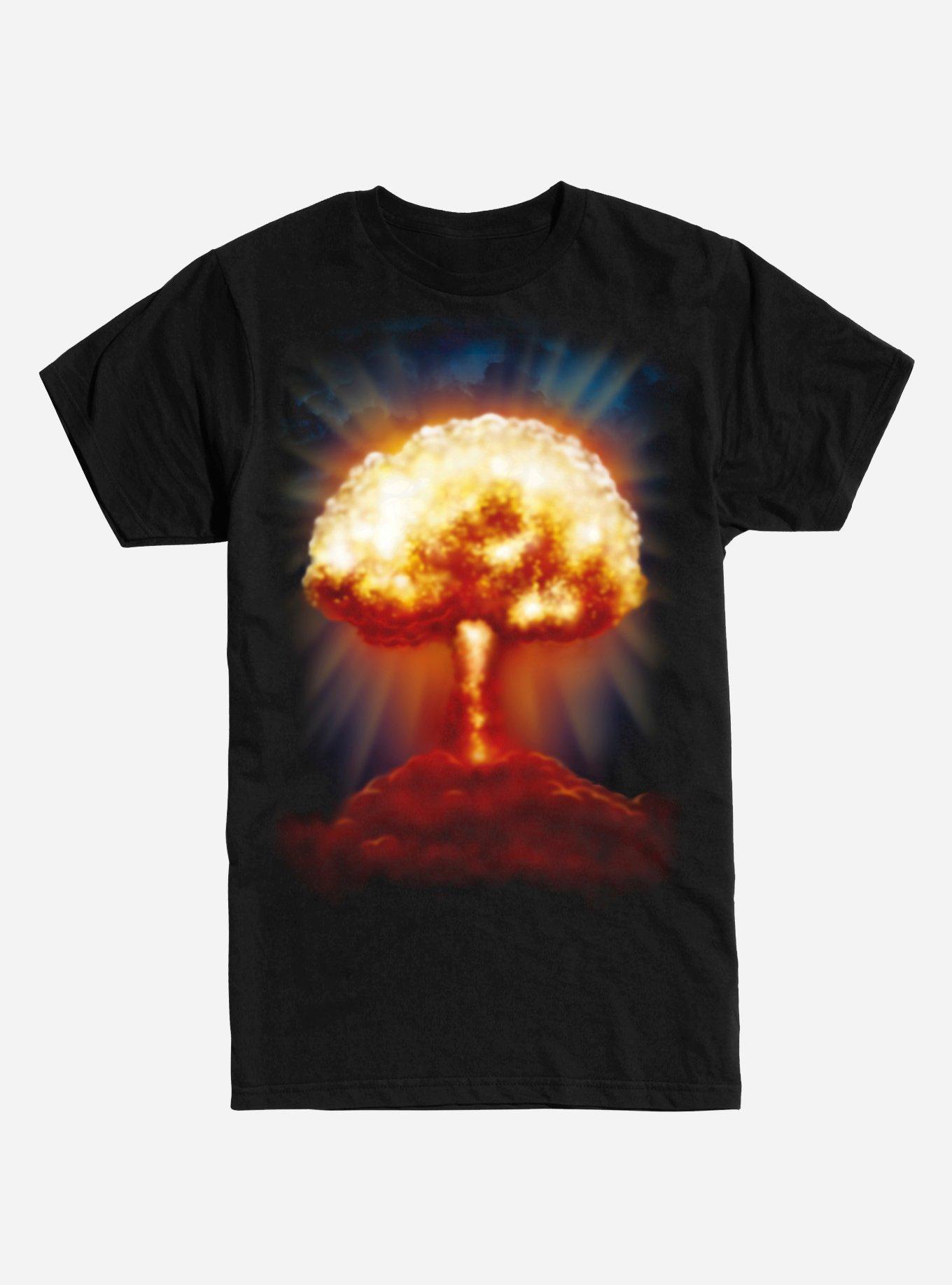 Nuke Mushroom T-Shirt , BLACK, hi-res