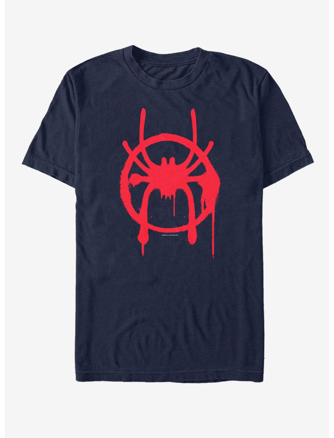 Marvel Spider-Man: Into the Spider-Verse Miles Symbol Navy T-Shirt, NAVY, hi-res
