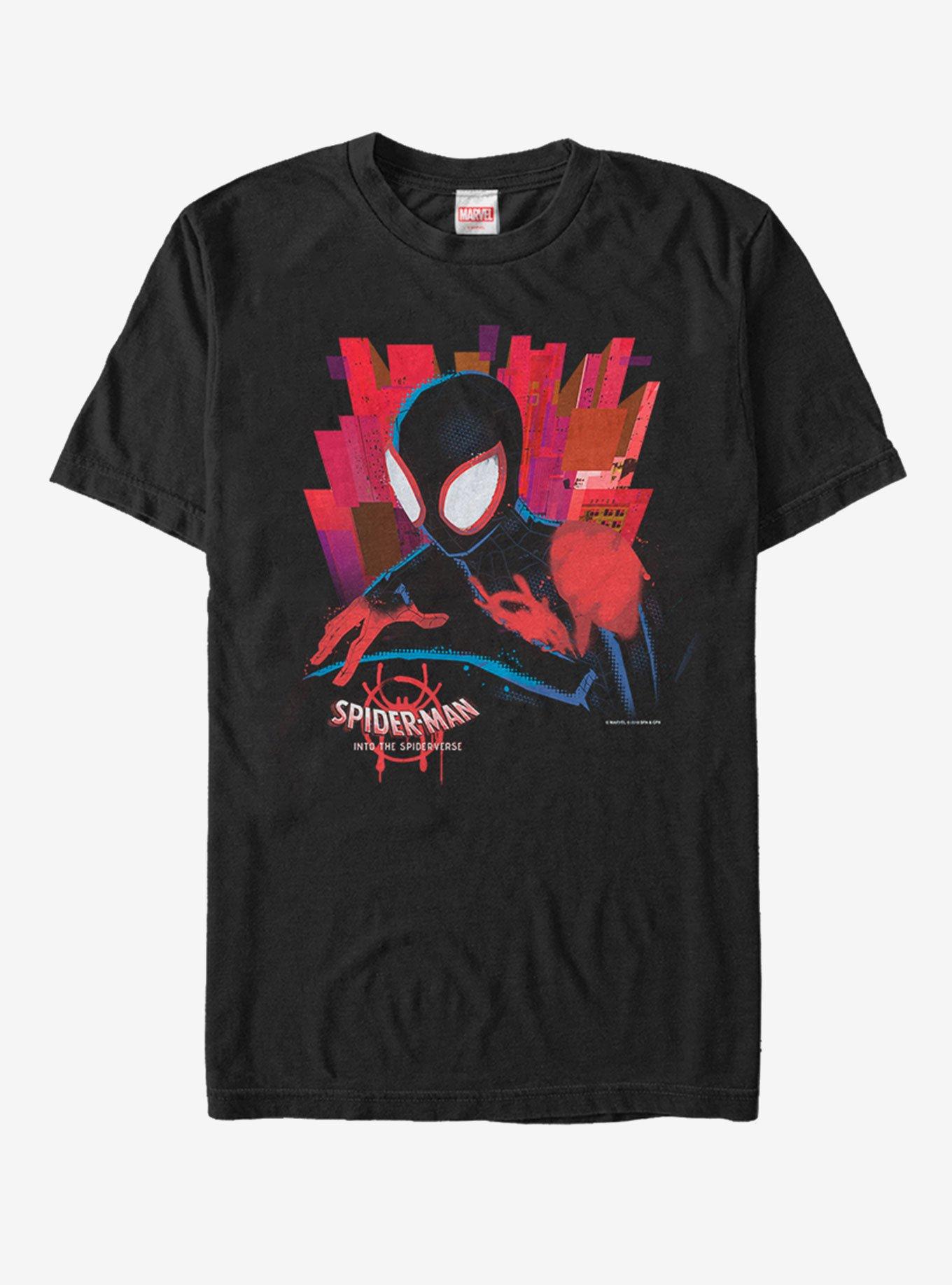 Marvel Spider-Man: Into the Spider-Verse Black Spider T-Shirt, BLACK, hi-res