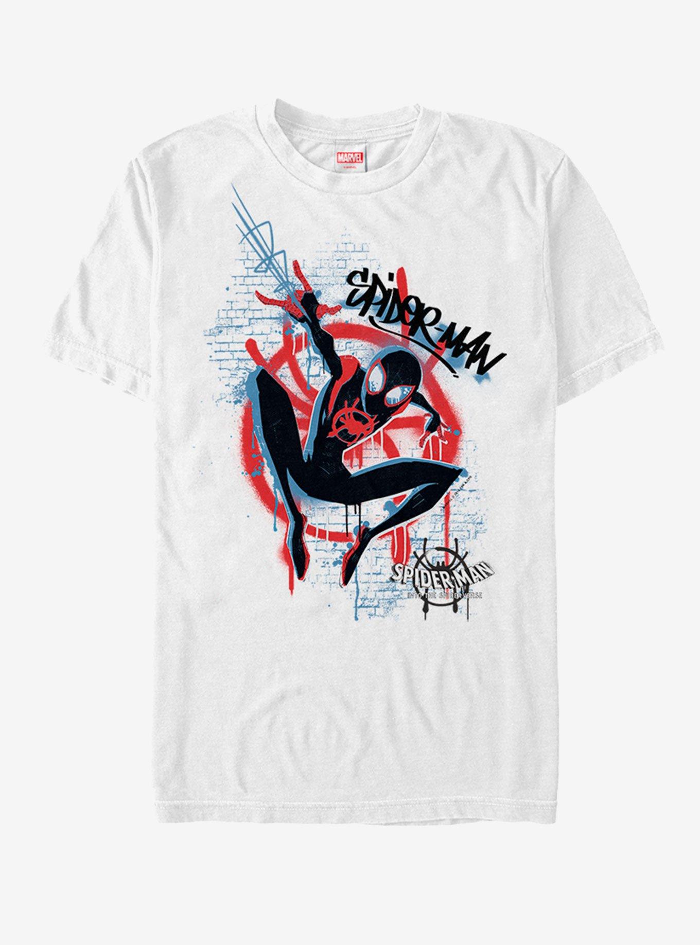 Marvel Spider-Man: Into the Spider-Verse Graffiti Spider T-Shirt - WHITE |  BoxLunch