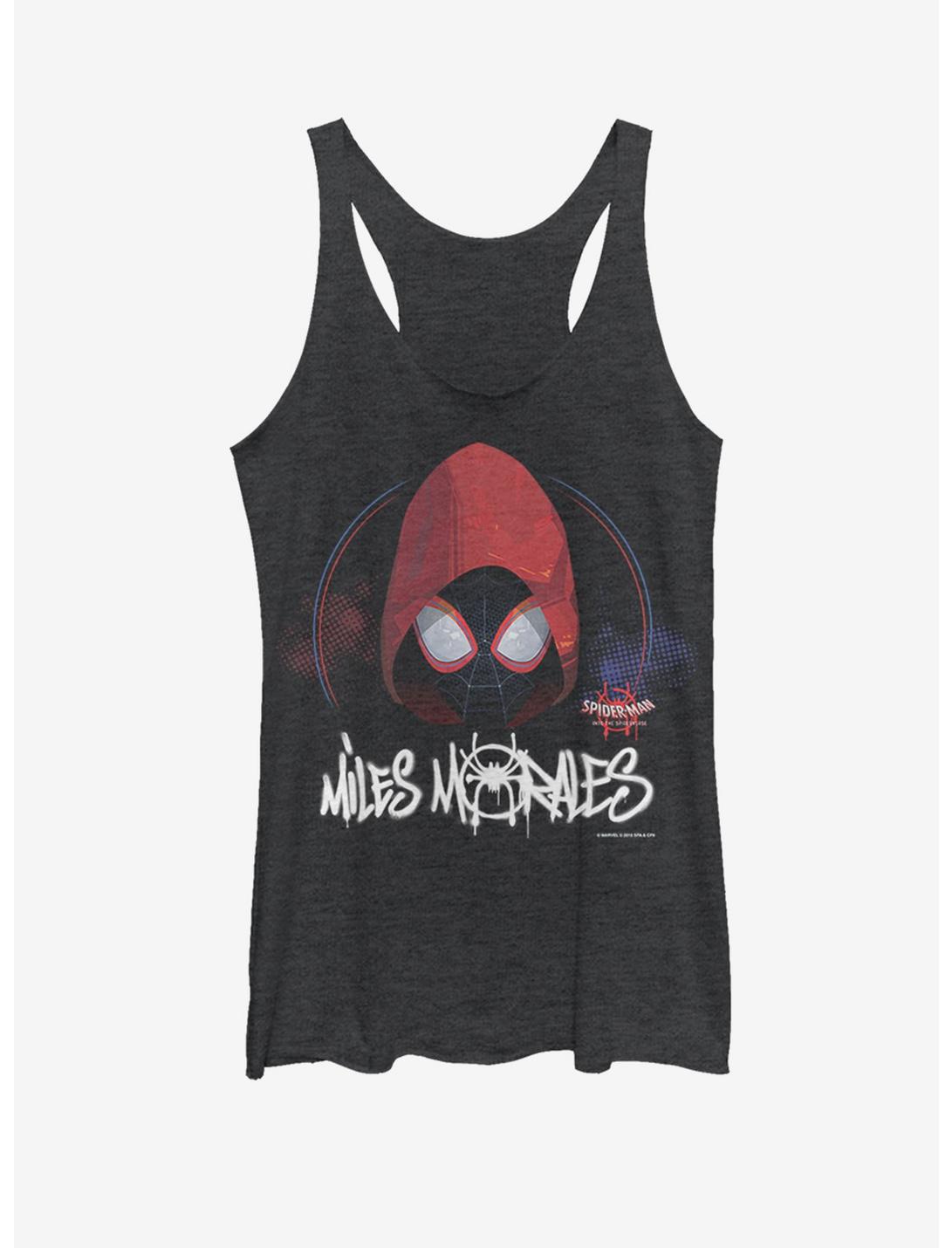 Marvel Spider-Man: Into the Spider-Verse Hooded Miles Womens Tank Top, BLK HTR, hi-res