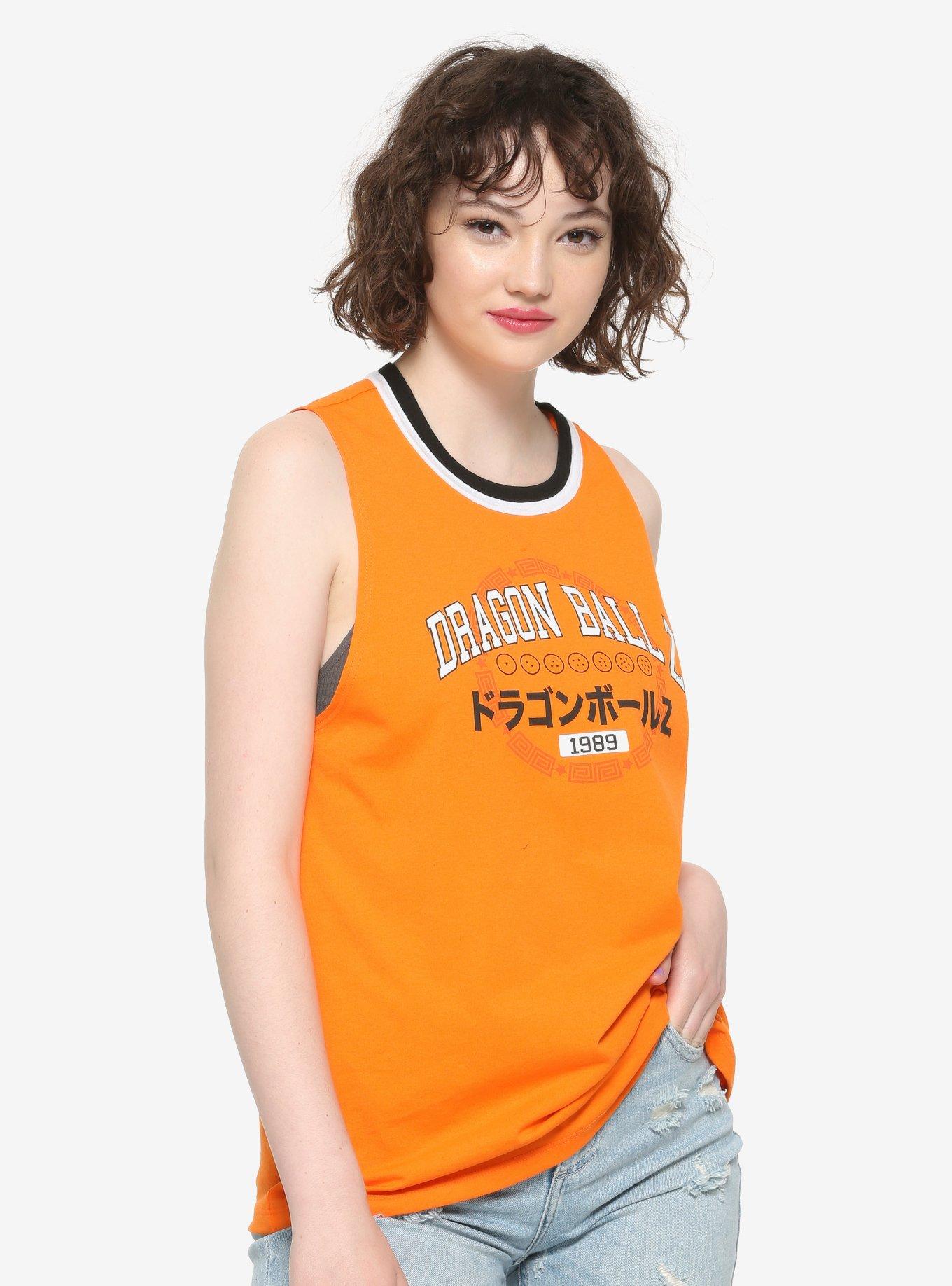 Dragon Ball Z Orange Girls Double Ringer Tank Top, MULTI, hi-res