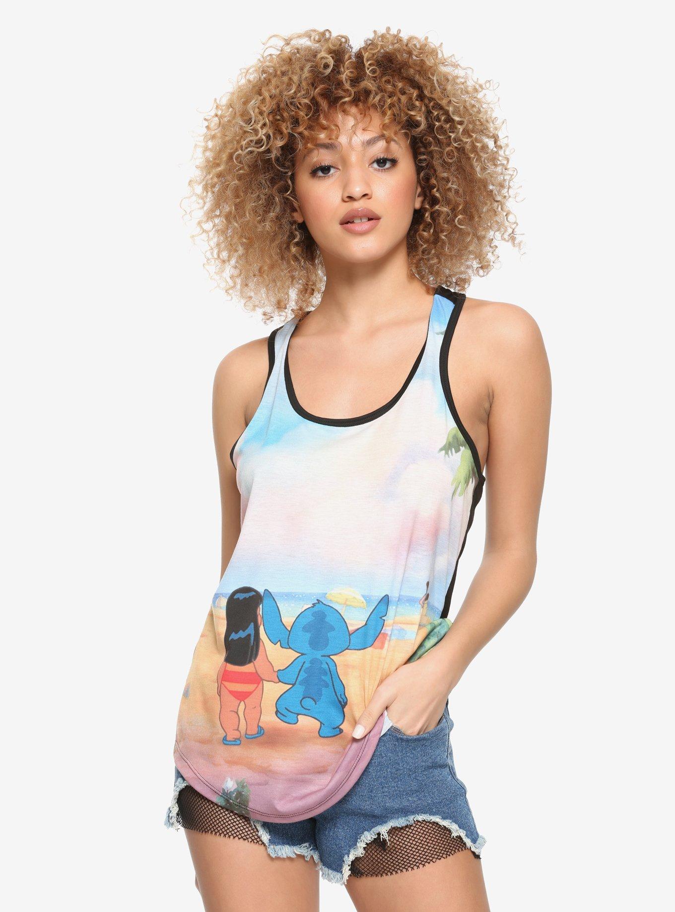 Disney Lilo & Stitch Beach Time Girls Tank Top, BLACK, hi-res